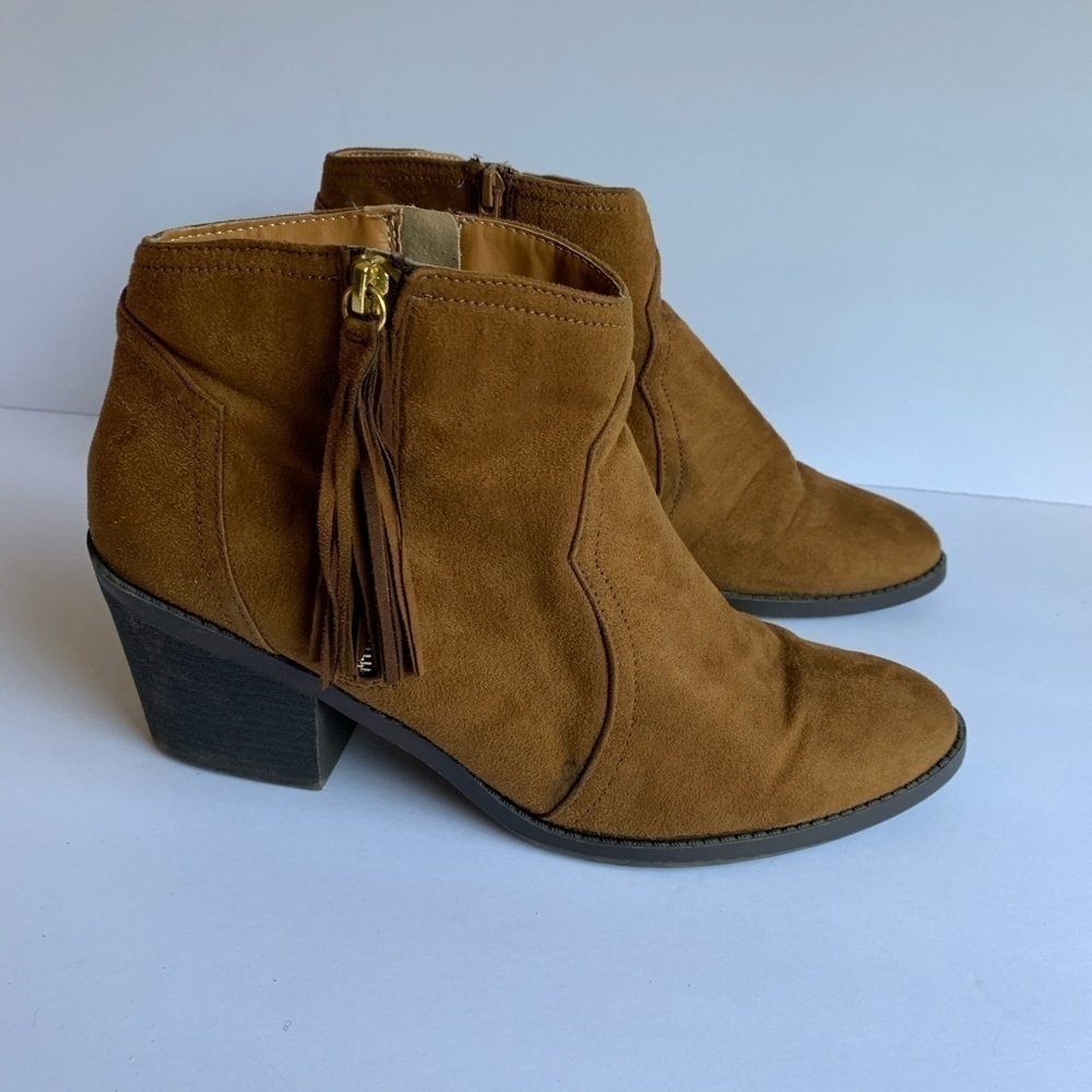 Soda brown ankle boots side zip size 10